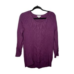 Garnet Hill 100% Cashmere Cable Knit Sweater